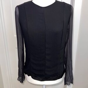 rag & bone Black Sheer Sleeve Blouse